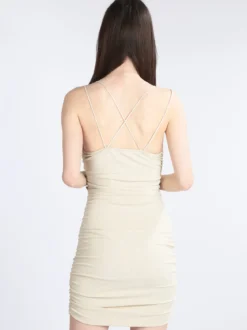 Hdl Milano Mini abito donna a costine scollo a V