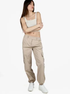 Hdl Milano Pantaloni donna con tasconi laterali e polsini