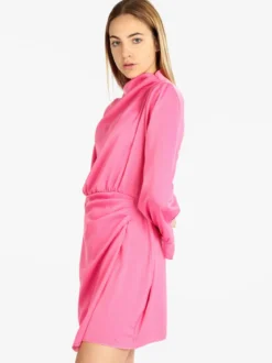 Hdl Milano Vestito donna manica lunga effetto raso