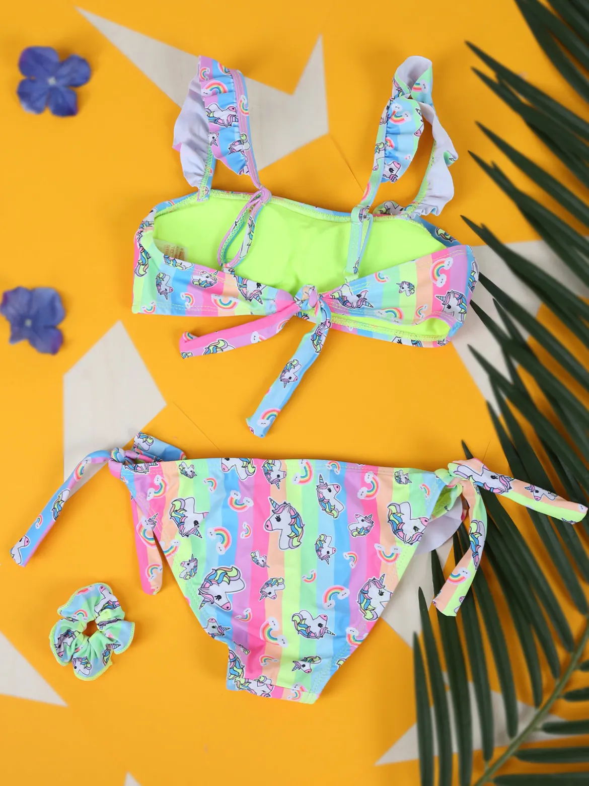 Hello Bikini Bikini unicorno da bambina con elastico per capelli