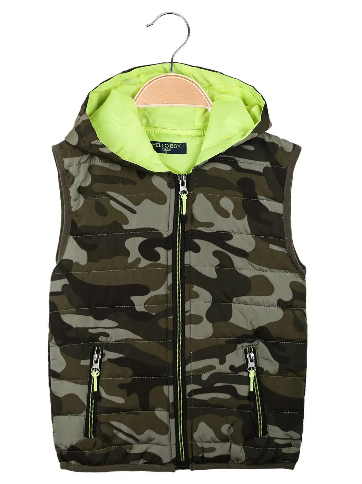 Hello Boy Gilet imbottito militare da bambino