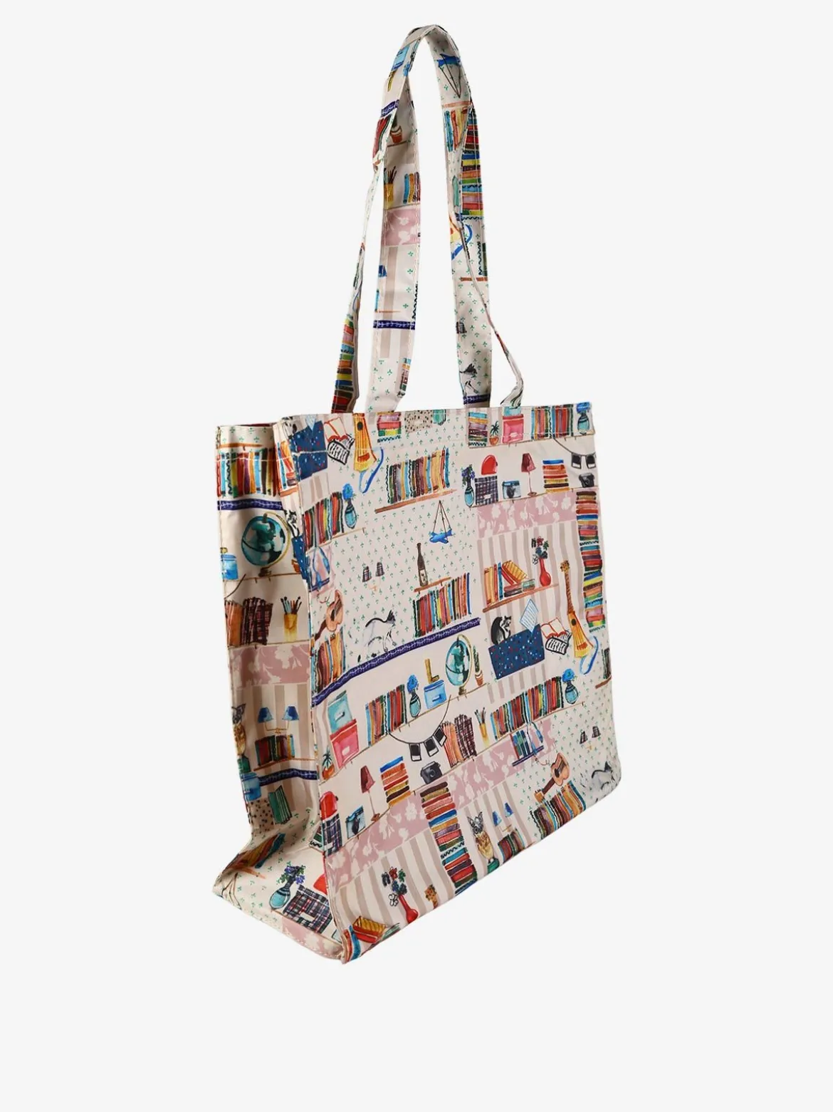 Hernan Borsa shopper della spesa con stampe - beige
