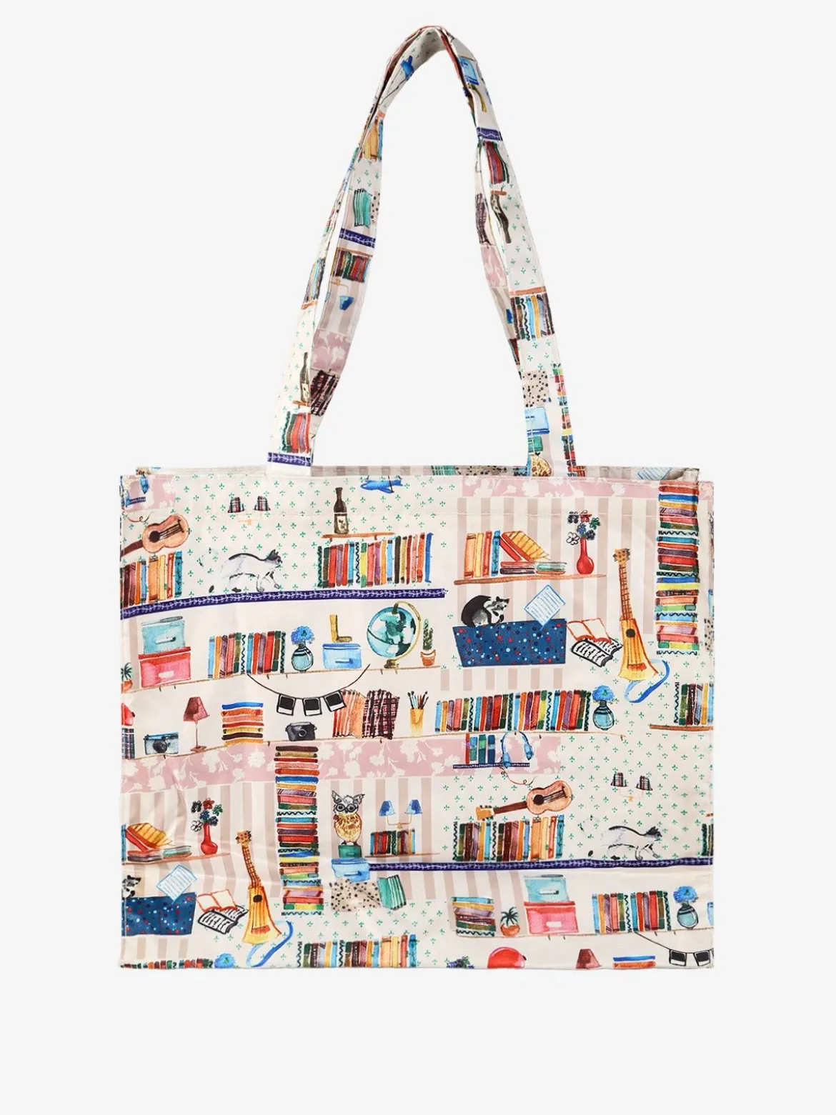 Hernan Borsa shopper della spesa con stampe - beige
