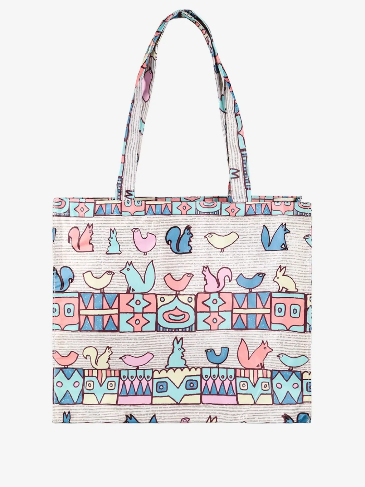 Hernan Borsa shopper della spesa con stampe - beige