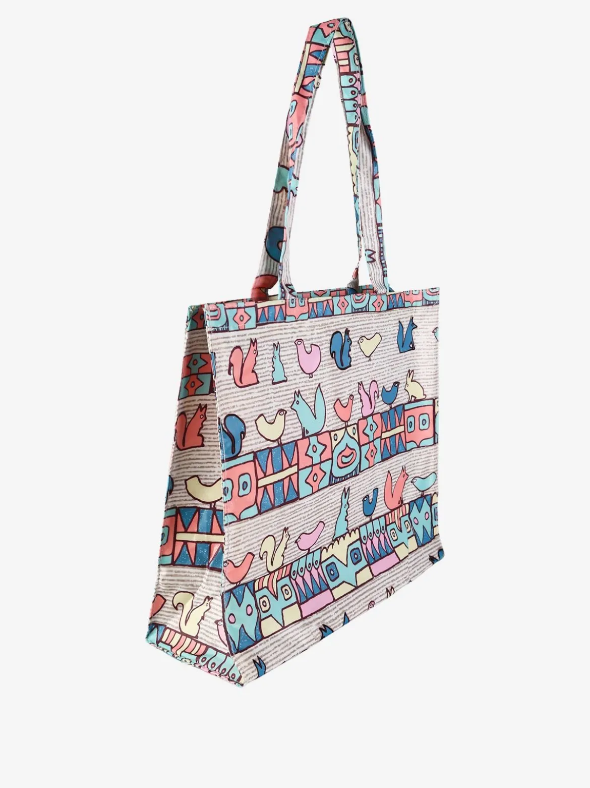 Hernan Borsa shopper della spesa con stampe - beige