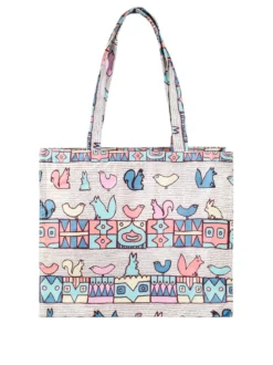 Hernan Borsa shopper della spesa con stampe - beige