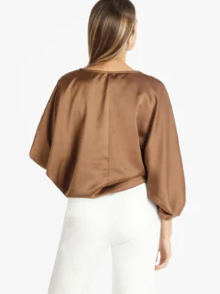H & G Maxi blusa donna con maniche ampie