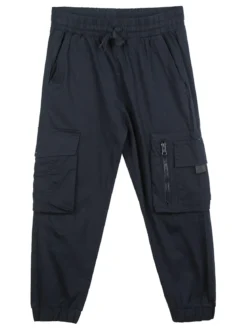 Hollywork Pantaloni da bambino in cotone con tasconi e polsini