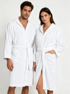 Home Zen Accappatoio unisex in spugna di cotone con cappuccio