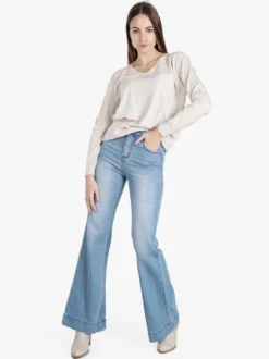 Honey Winter Pullover donna in maglia con scollo V