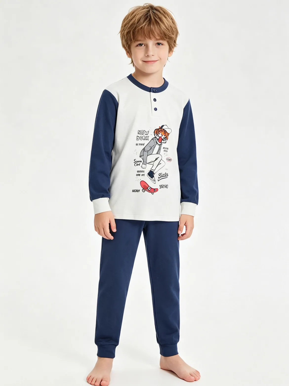 Hooky Pigiama lungo bambino con stampa disegno