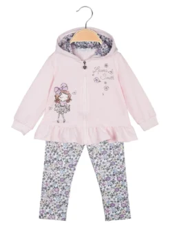 Hope Star Completo da neonata 3 pezzi con cappuccio e leggings fiorati