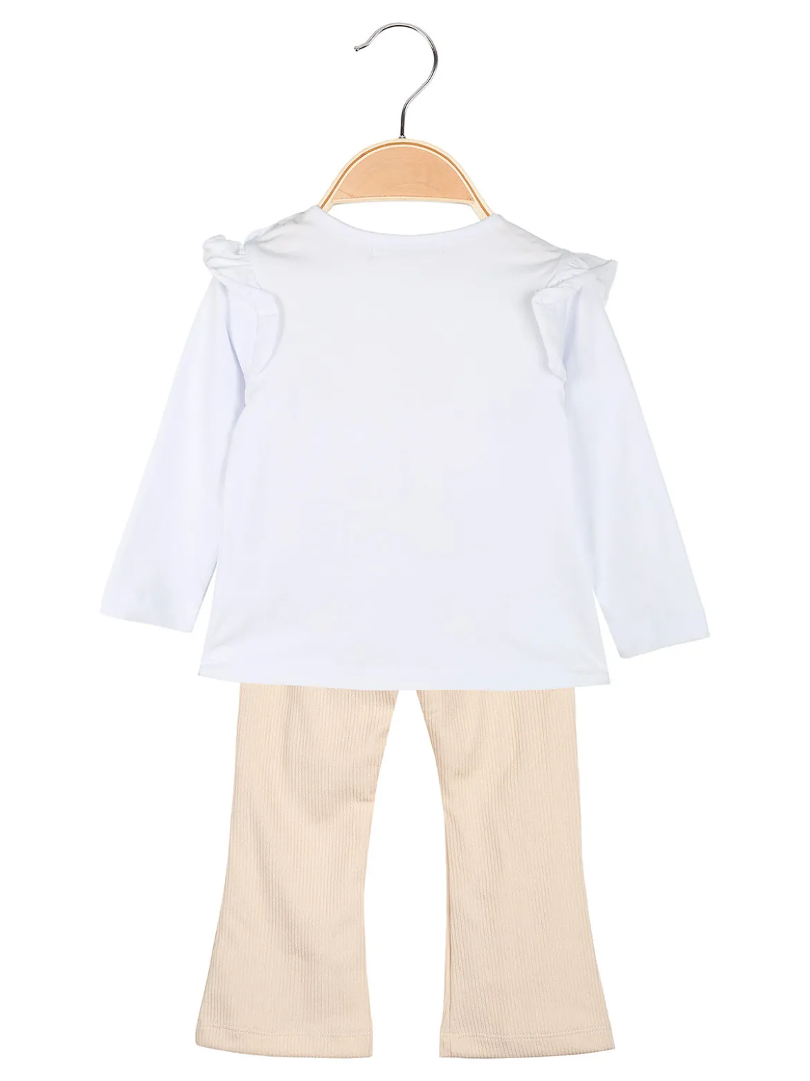 Hope Star Completo 2 pezzi da neonata con maglietta e leggings a costine - bianco