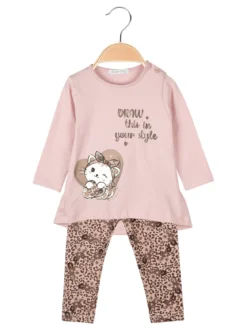 Hope Star Completo 2 pezzi da neonata con maglietta e leggings a fantasia - rosa
