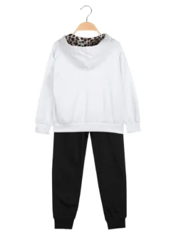 Hope Star Completo tuta 3 pezzi da bambina con cappuccio e zip - bianco