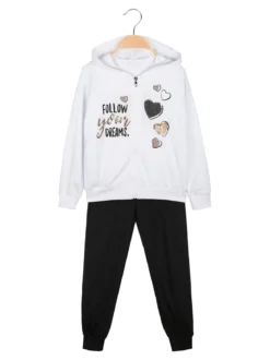 Hope Star Completo tuta 3 pezzi da bambina con cappuccio e zip