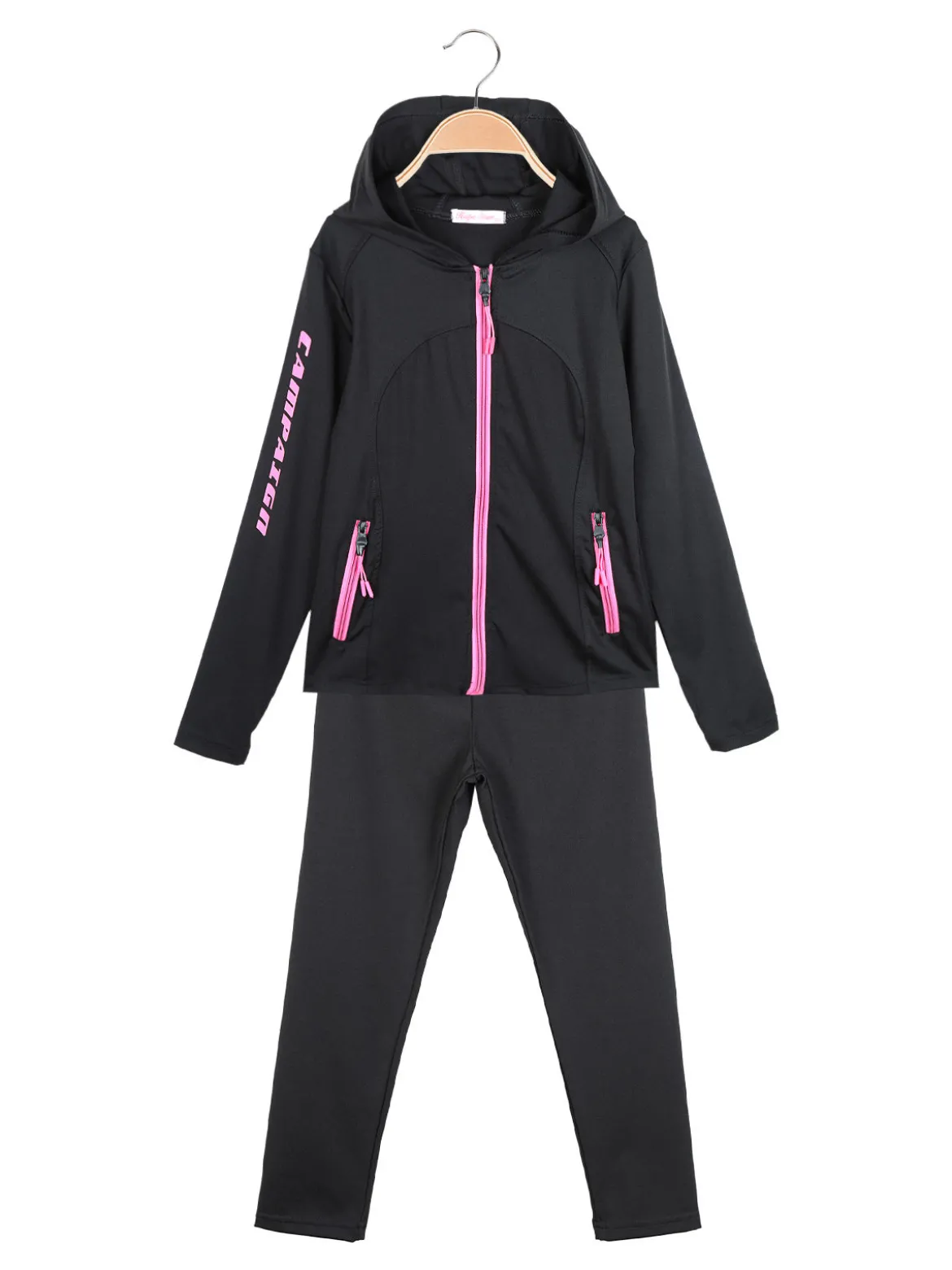 Hope Star Completo tuta sportiva 2 pezzi da bambina con cappuccio e zip