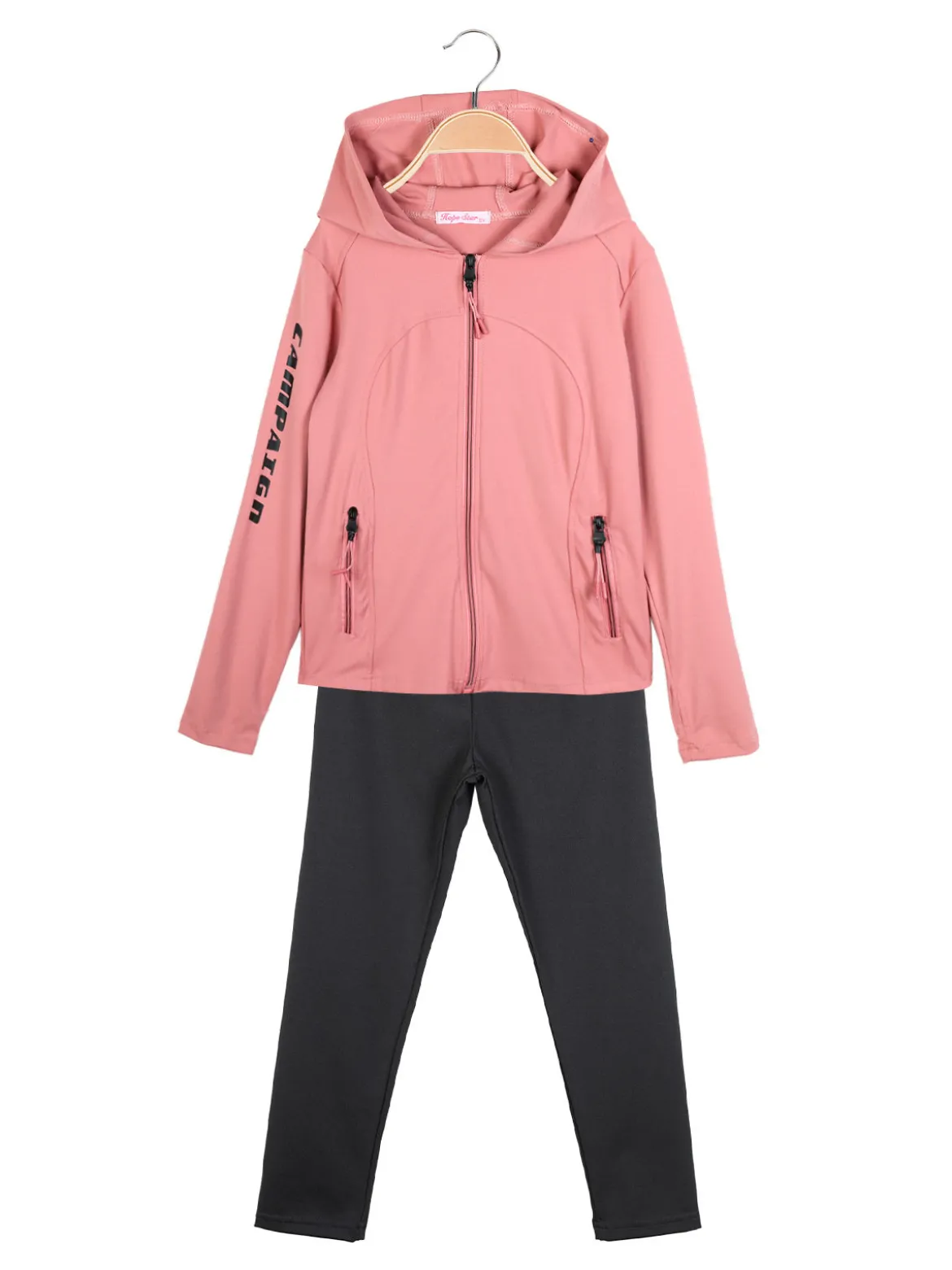 Hope Star Completo tuta sportiva 2 pezzi da bambina con cappuccio e zip