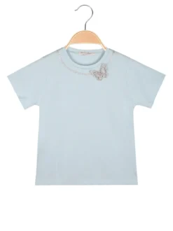 Hope Star T-shirt da bambina con girocollo di strass e dettaglio farfalla