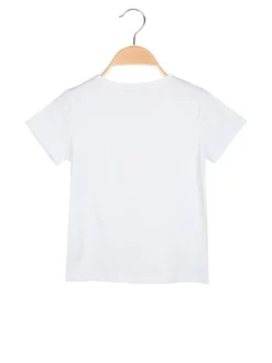 Hope Star T-shirt da bambina in cotone con stampa disegno e strass - bianco
