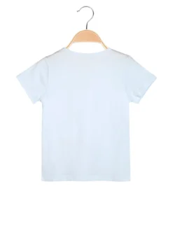 Hope Star T-shirt da bambina in cotone con stampa disegno e strass - azzurro