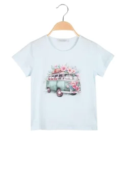 Hope Star T-shirt da bambina in cotone con stampa e strass - blu