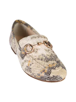 Hosis Mocassini donna in pelle animalier