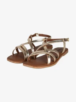 Hosis Sandali donna in pelle con fascette intrecciate