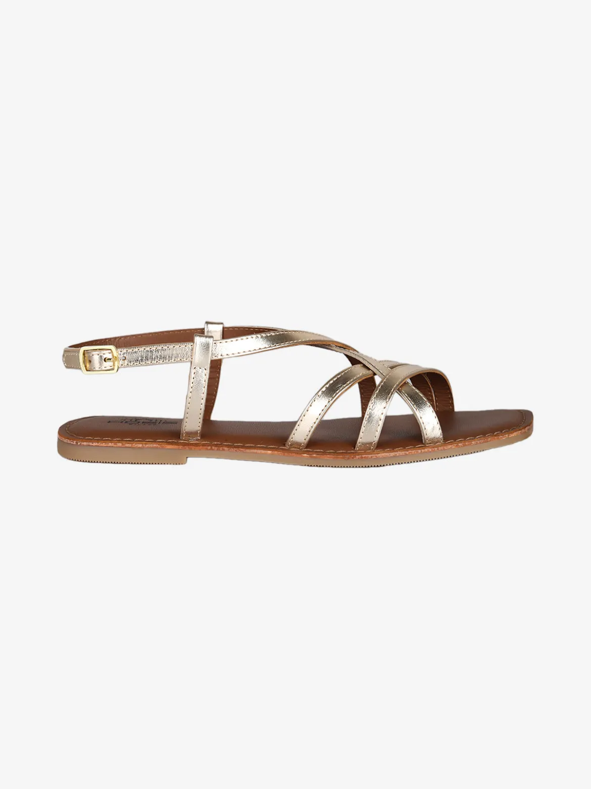 Hosis Sandali donna in pelle con fascette intrecciate