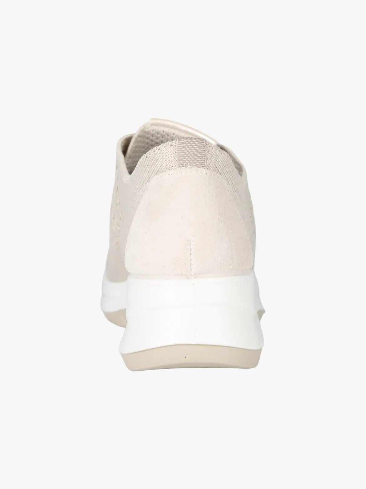 Igi&Co Sneakers donna in maglia con plantare in pelle e zeppa - beige