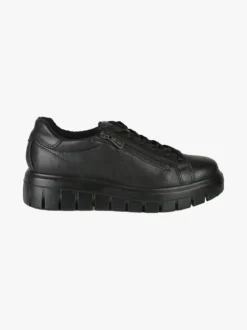 Igi&Co Sneakers donna in pelle con lacci e zip - nero