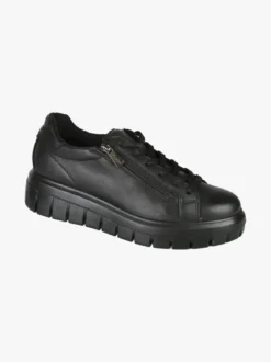 Igi&Co Sneakers donna in pelle con lacci e zip - nero