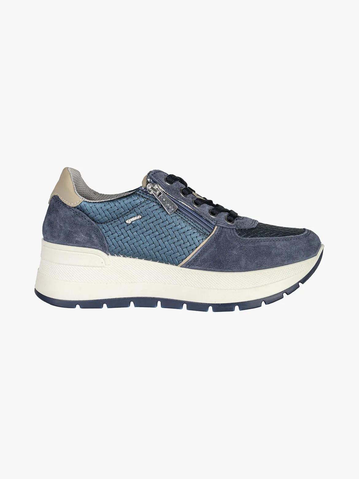Igi&Co Sneakers donna in pelle con zeppa platform