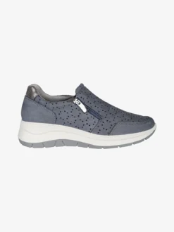 Igi&Co Sneakers donna in pelle nubuck con zeppa e zip laterale