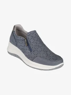 Igi&Co Sneakers donna in pelle nubuck con zeppa e zip laterale