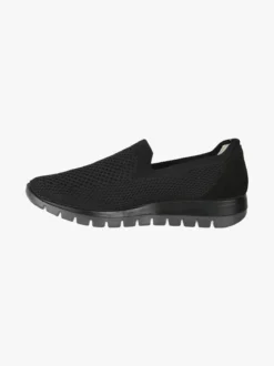 Igi&Co Sneakers donna slip on in maglia con plantare in pelle e zeppa - nero