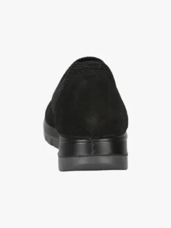 Igi&Co Sneakers donna slip on in maglia con plantare in pelle e zeppa - nero