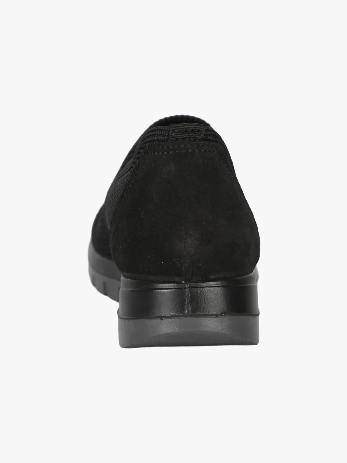 Igi&Co Sneakers donna slip on in maglia con plantare in pelle e zeppa - nero