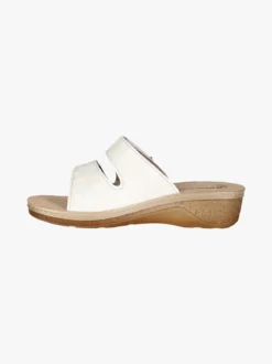 Inblu Ciabatte donna con doppia fascia a strappo e zeppa - bianco