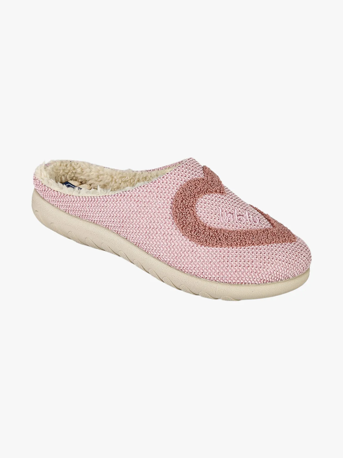 Inblu Pantofole donna con ecopelliccia e cuore - rosa