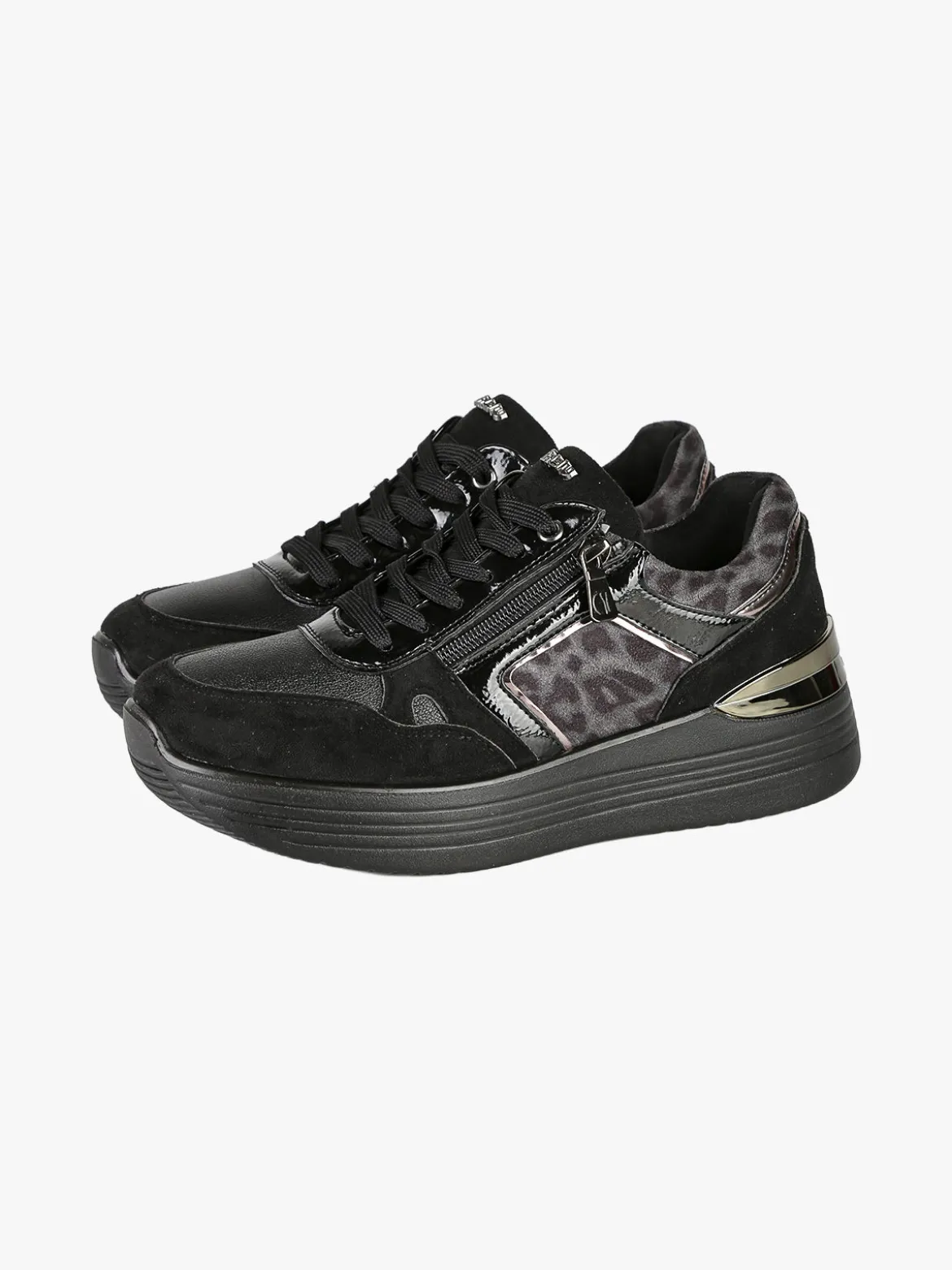 Inblu Sneakers donna con platform - nero