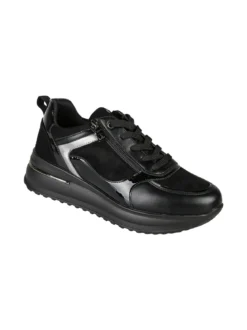 Inblu Sneakers donna stringate con platform - nero