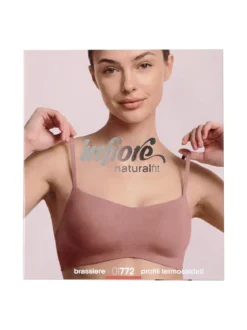 Infiore Brassiere in cotone con profili termosaldati COPPA B - cammello
