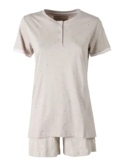 Infiore BUNNY Pigiama corto da donna in cotone - fango