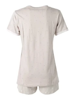 Infiore BUNNY Pigiama corto da donna in cotone - fango