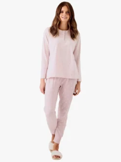 Infiore BUNNY Pigiama lungo da donna in cotone - rosa