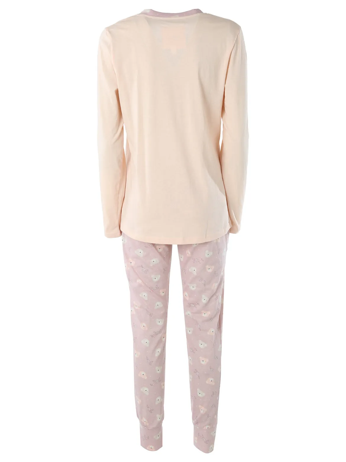 Infiore HONEY Pigiama lungo da donna in cotone con stampe - rosa