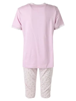 Infiore LOVELY Pigiama donna in cotone con t-shirt e pinocchietti - lilla