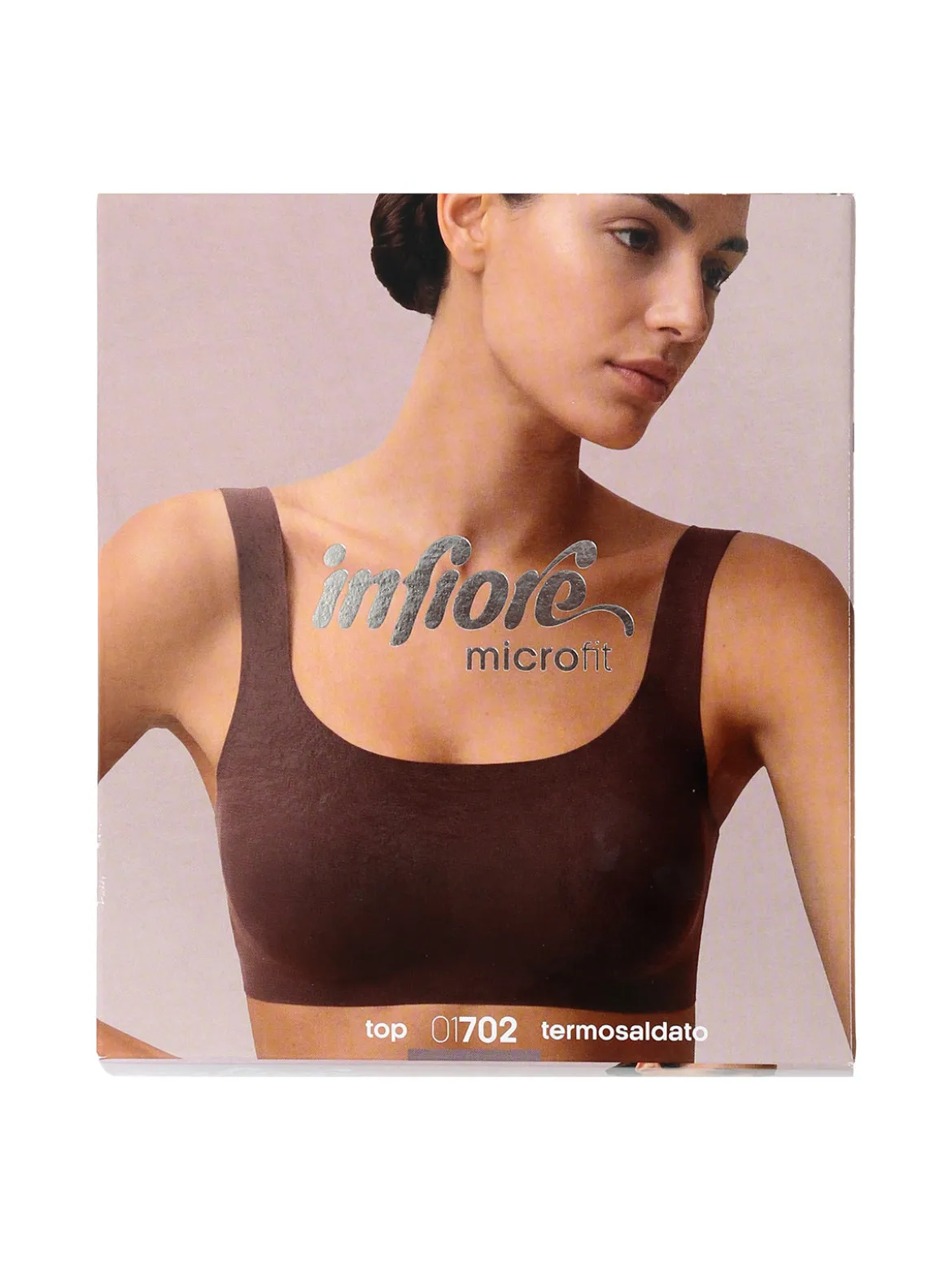 Infiore MICROFIT 01702 Reggiseno top donna imbottito senza ferretto COPPA B - moro