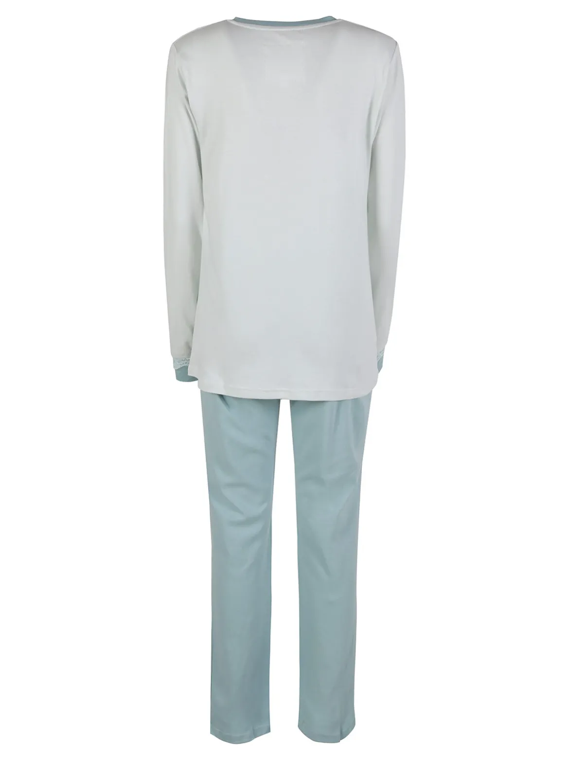 Infiore Pigiama lungo da donna aperto in cotone interlock taglie forti - acqua marina